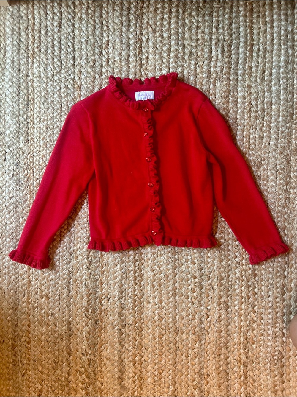 Rachel Riley Red Frill Cardigan